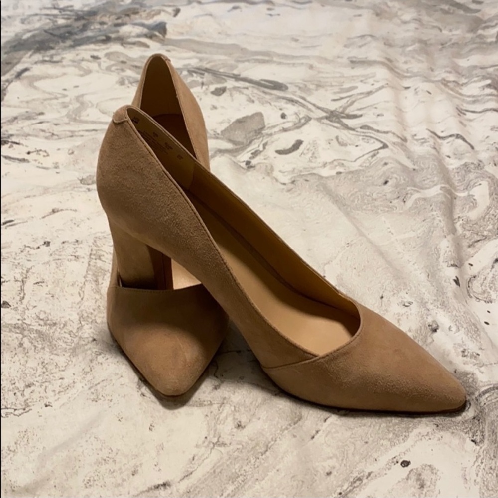 Franco Sarto Tan Suede Block Heels - Picture 3 of 12